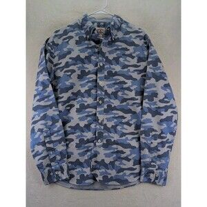 Brooks Brothers Red Fleece Blue Camo Button Up Long Sleeve Shirt Men's Sz Large